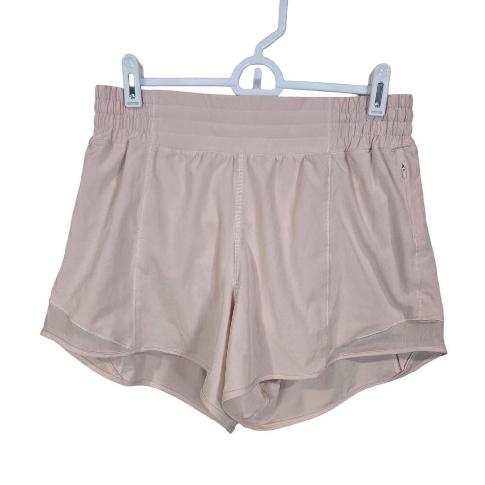 Women's Lululemon Hotty Hot Pale Pink Lined Athletic Shorts | Size 8